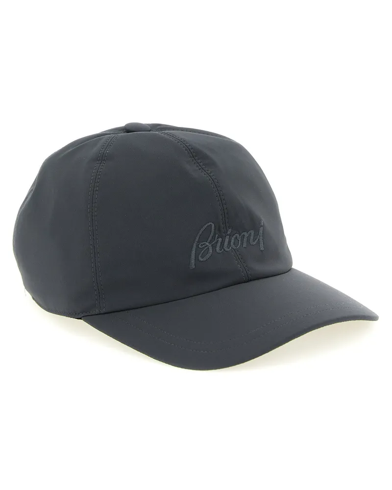 Brioni Tone-on-Tone Embroidered Logo Baseball Cap — gray Gray