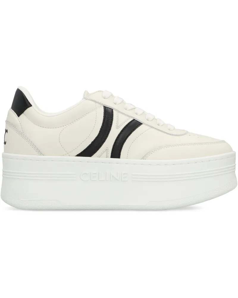 Celine Women's White Leather Platform Sneakers Trainers White