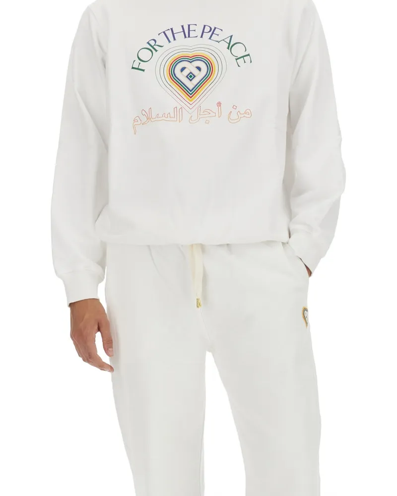 Casablanca Paris Logo Organic Cotton Sweatshirt — White White