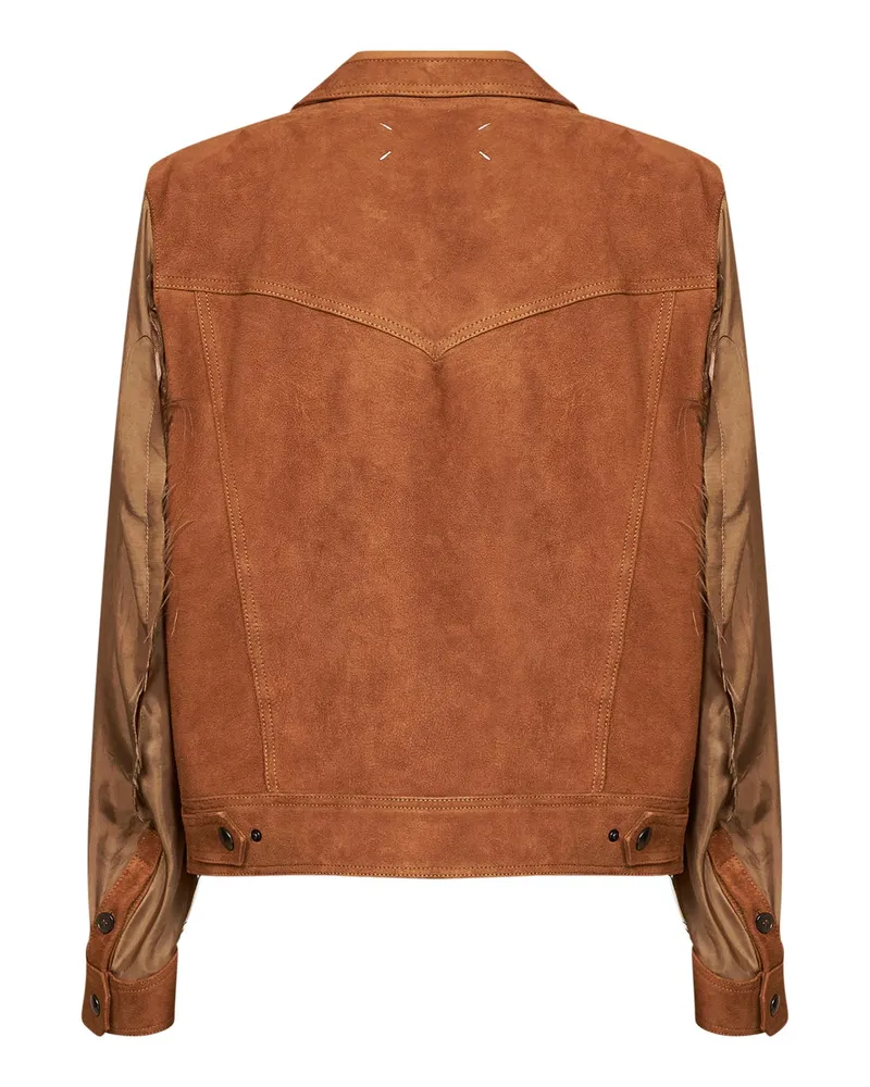 Maison Margiela Women's Suede Jacket Brown Goatskin Bomber Brown