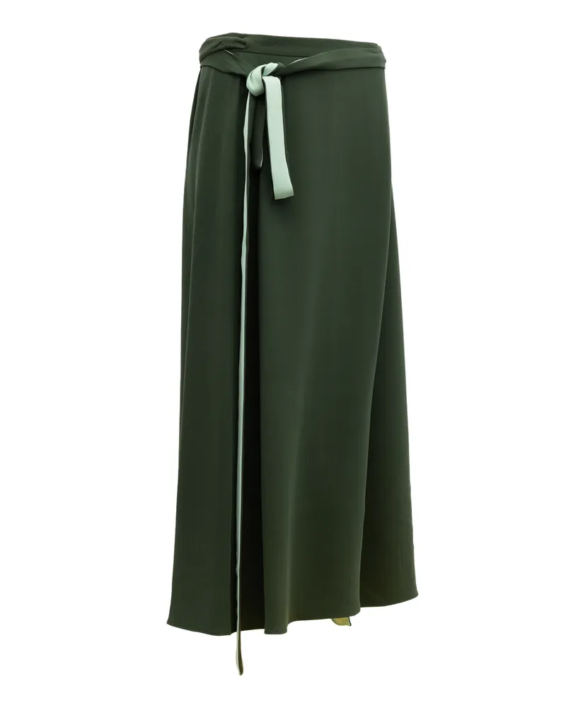 Valentino Garavani Women Silk Skirt Dark Green Green