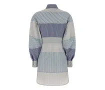 Women's Mixed-Stripe Cotton Poplin Shirt Dress Blue
