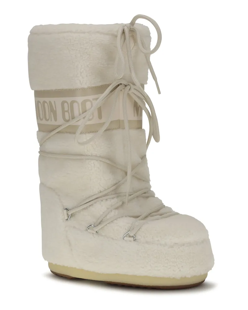 Moon Boot Women's Icon Teddy Boots Ice White