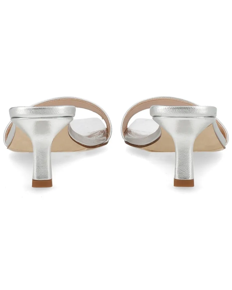 aeyde Gilly Heeled Sandal — Silver Silver