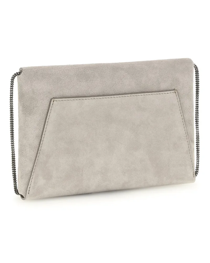 Brunello Cucinelli BC Duo Suede Clutch — Beige Beige