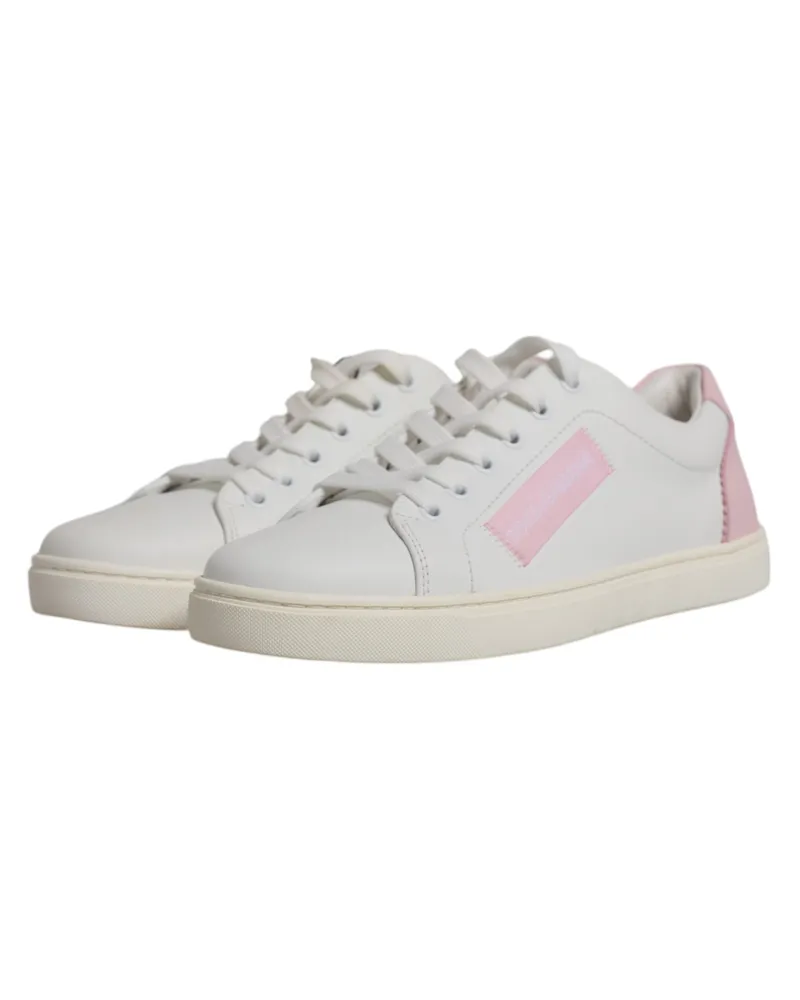 Dolce & Gabbana Women's White Classic Calf Leather Sneakers Shoes White