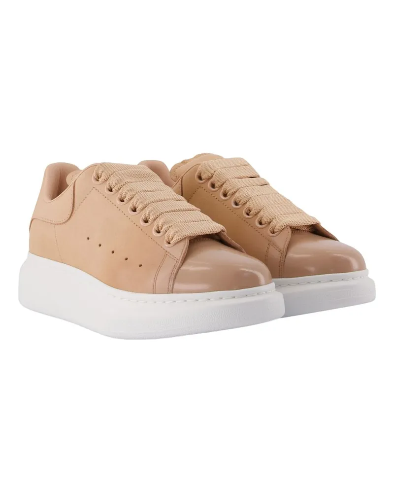 Alexander McQueen Oversized Leather Sneaker — Beige Beige