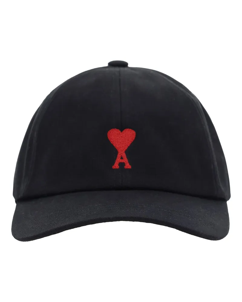 AMI Paris Men's Baseball Hat Adc Black Cotton Black