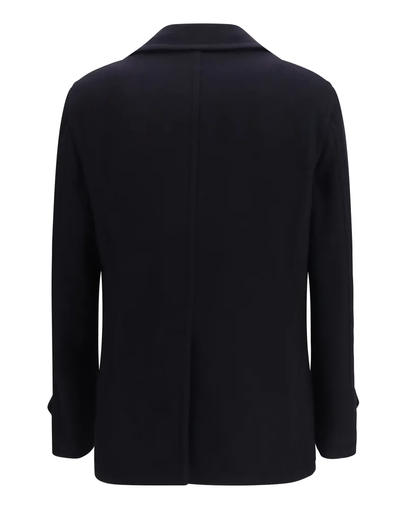 Tagliatore Men's Wool Caban Coat B3524 Ovis Aries; Polyamide Jacket Black