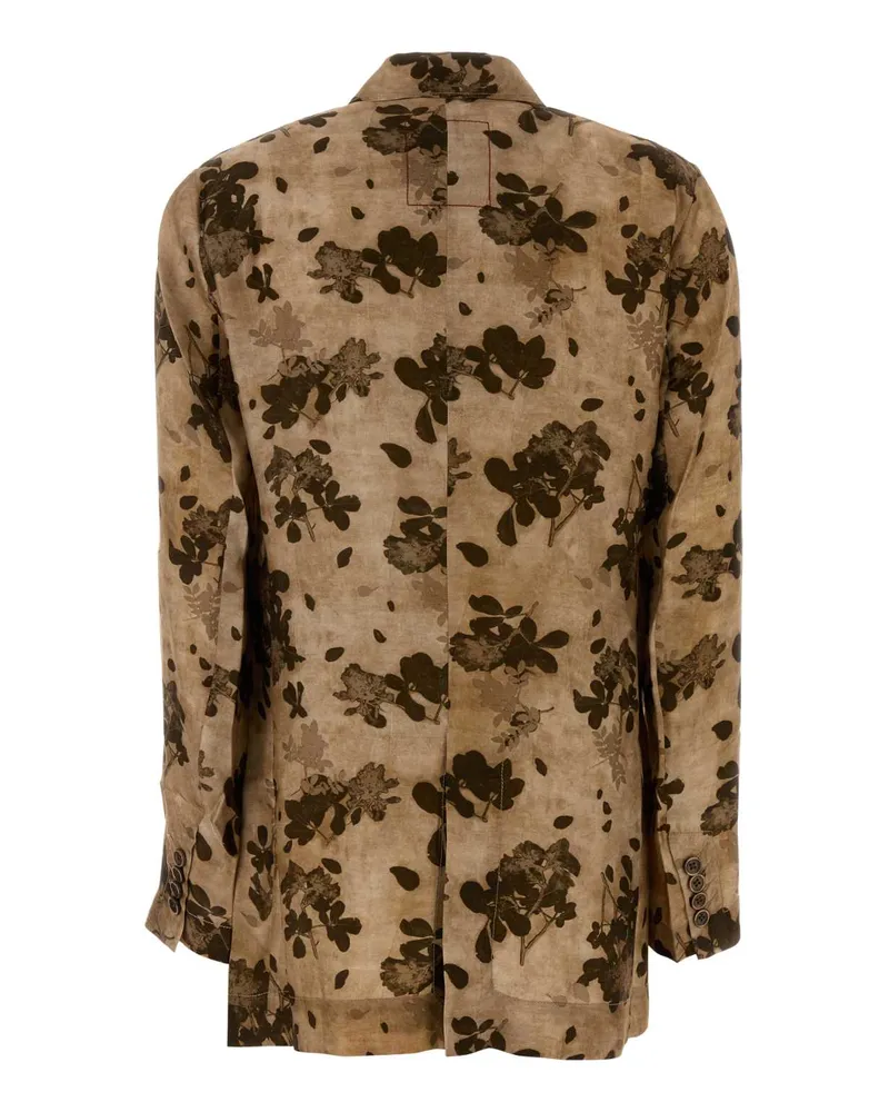 Uma Wang Women's Printed Satin Khloe Blazer Tanbrown Exterior: Viscose Curpo Giacche E Gilet Jacket Beige