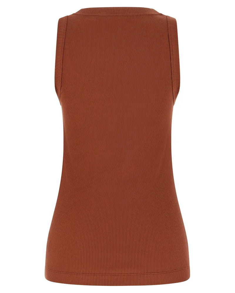 Brunello Cucinelli Women Brown Cotton Sleeveles T-Shirt Brown