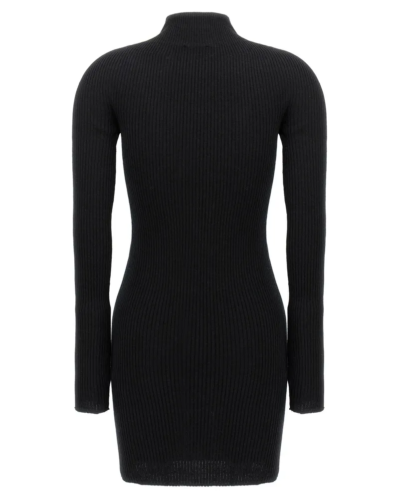 Courrèges Women's Black Cotton Short Dress Black