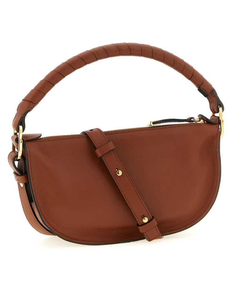 Chloé Marcie Calfskin Leather Shoulder Bag — Cognac Cognac