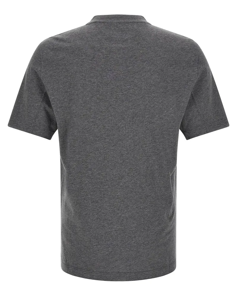 Brunello Cucinelli Archer-Emblem Graphic Print T-shirt — Gray Gray