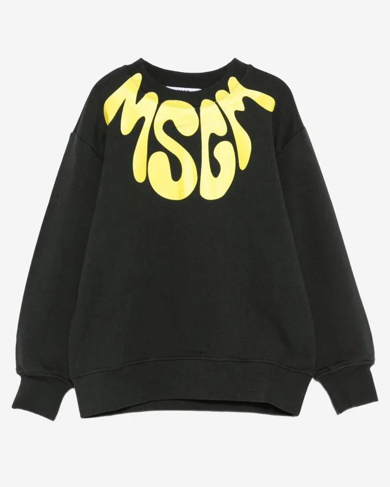 MSGM Kids' Sweatshirt Cotton Black Hoods & Sweatshirts Black