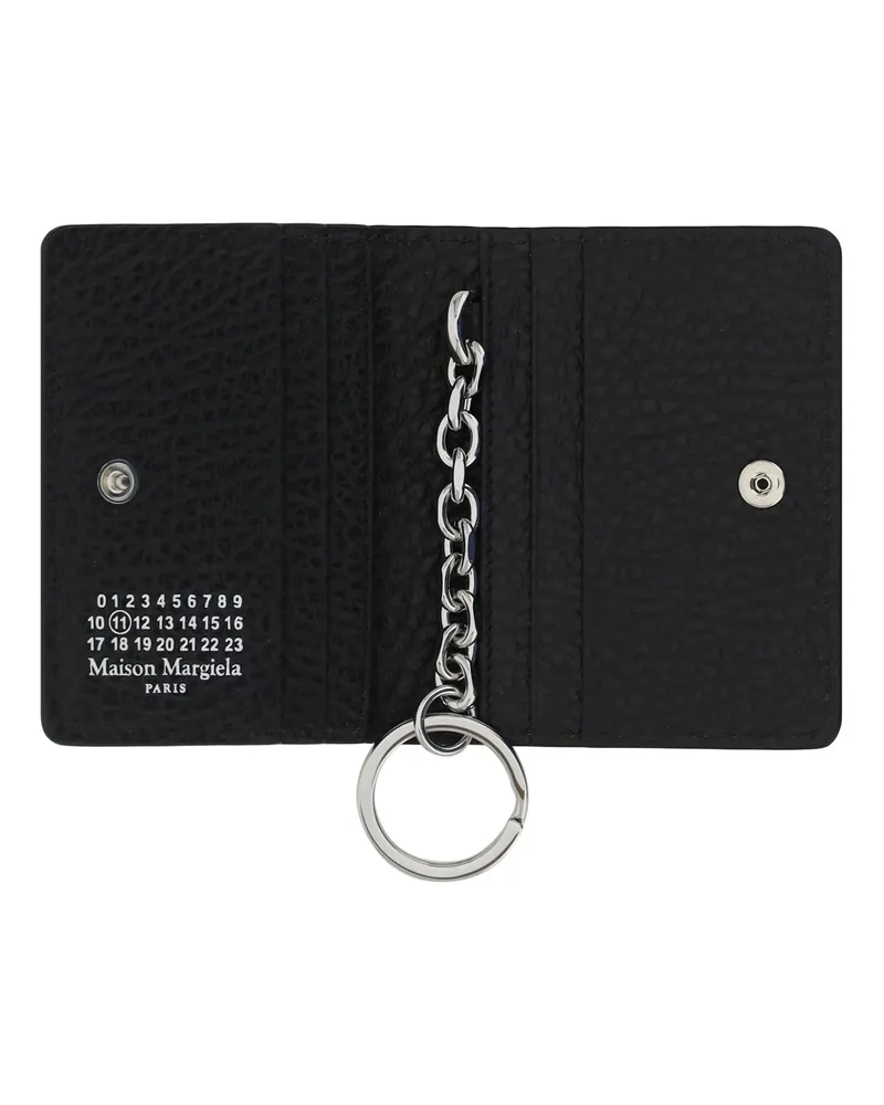 Maison Margiela Women's Calfskin Keychain With Card Compartments Black Calf Leather Bos Taurus Keyrings & Keychains Black