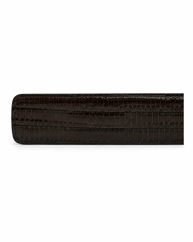 Tom Ford Men's Reversible Leather Belt With T-Buckle Brown Calfskin Brown