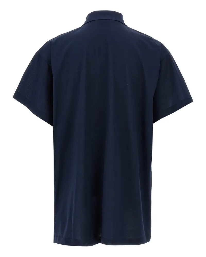 Balenciaga Men's Blue Cotton Polo Shirt Navy