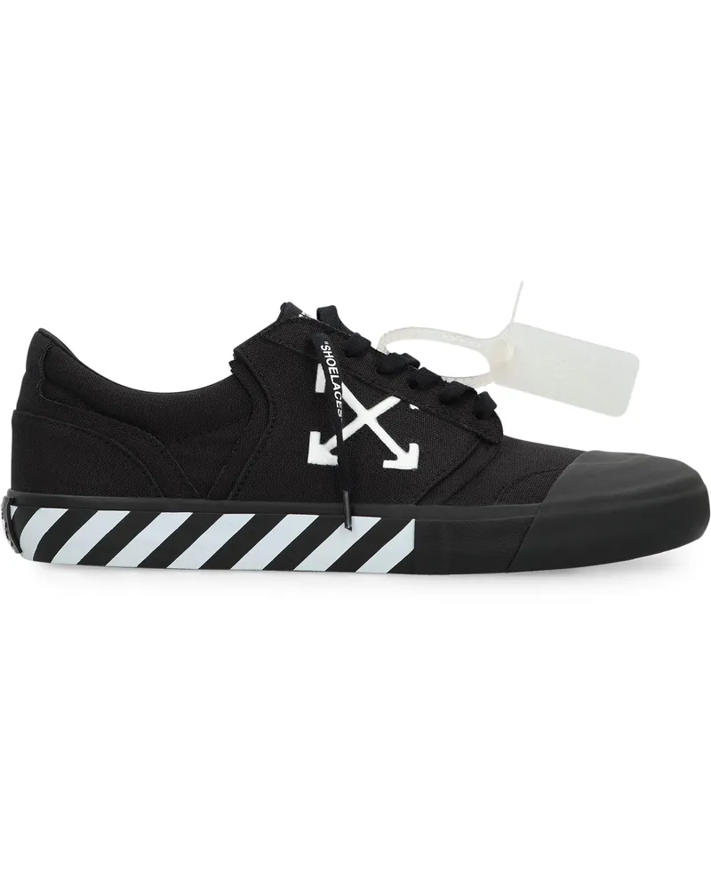 OFF-WHITE Men's Low-Top Sneakers With Arrows Detail Black Cotton Trainers Black