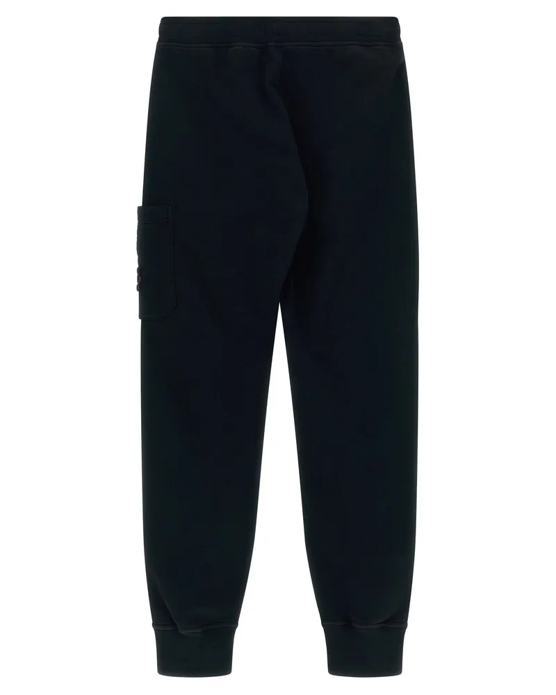 Stone Island Badge Logo Cargo Joggers — Black Black