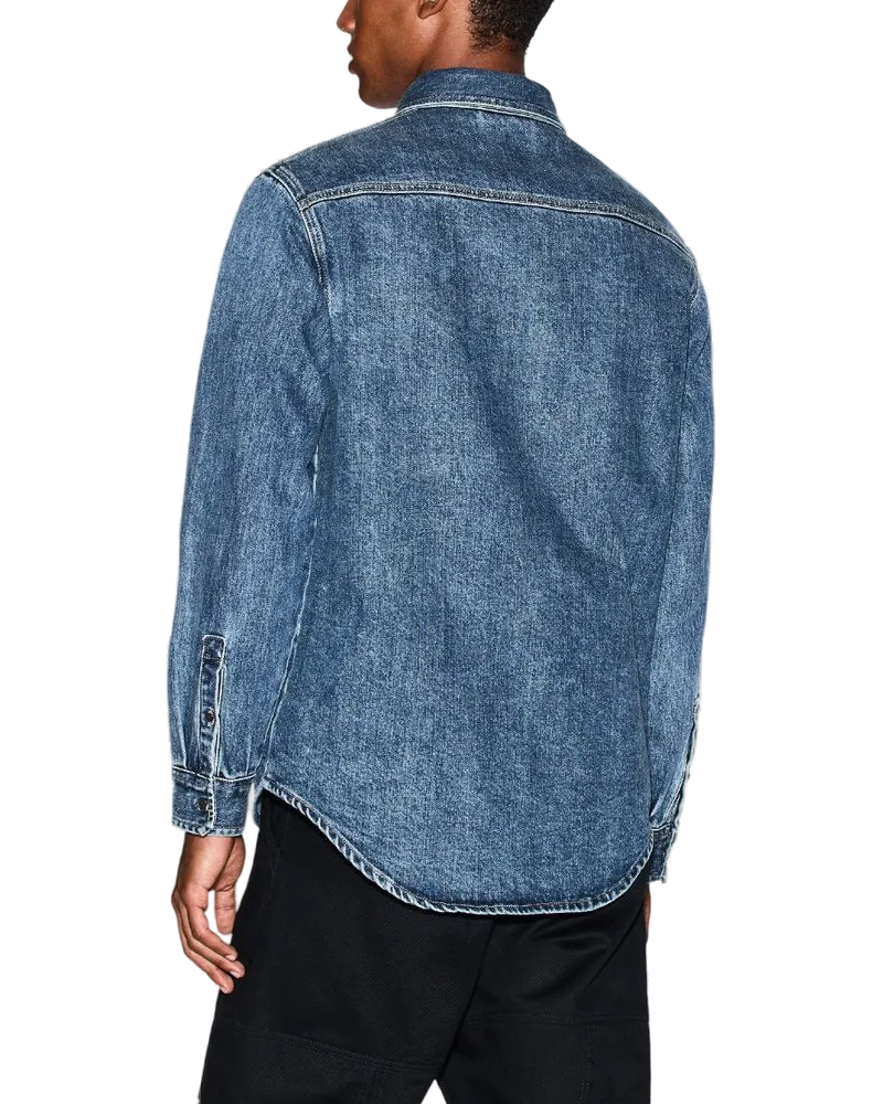 Armani Exchange Denim Shirt — Blue Blue