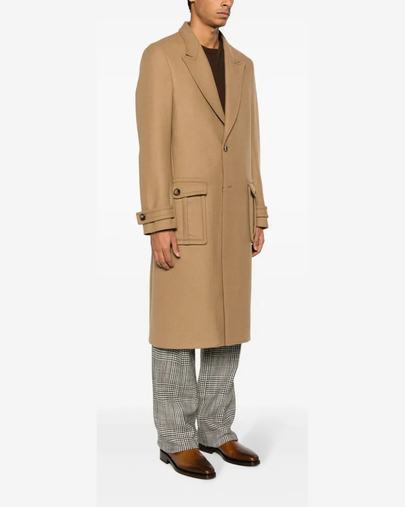 Etro Wool-Blend Coat — Beige Beige