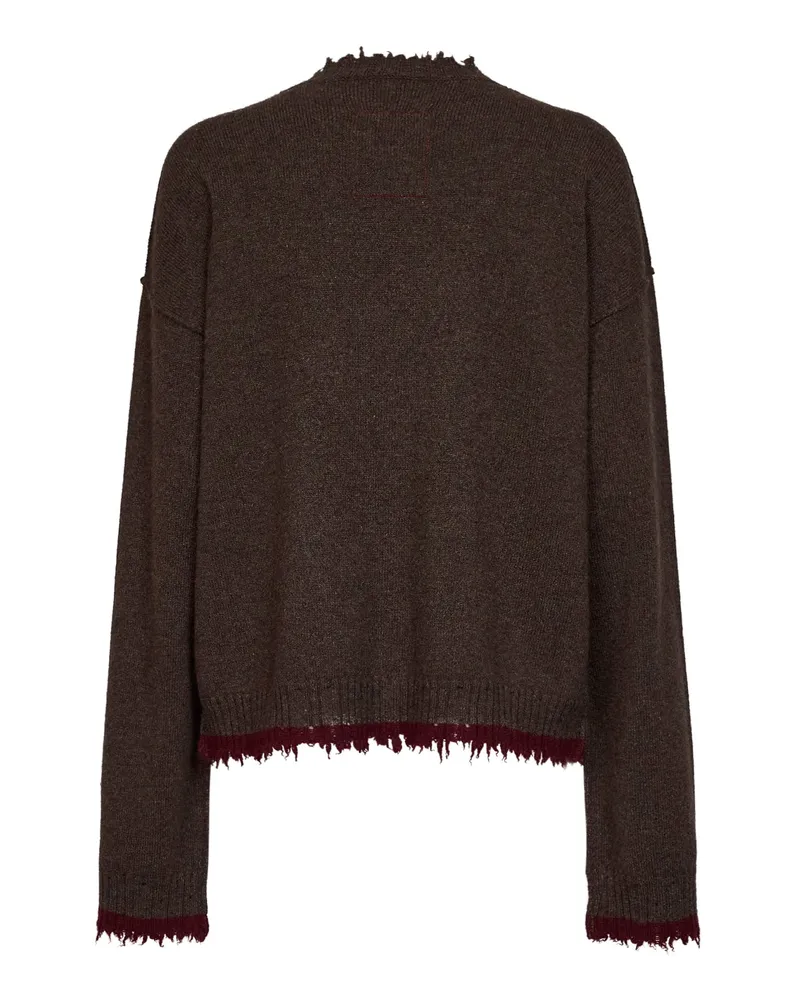 Uma Wang Women's Ribbed Crewneck Sweater Brown Modal Brown