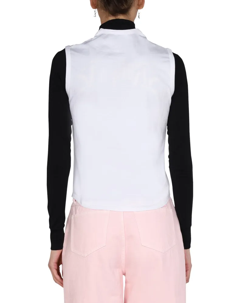 Raf Simons Printed Roll-Neck Cotton T-shirt — White White