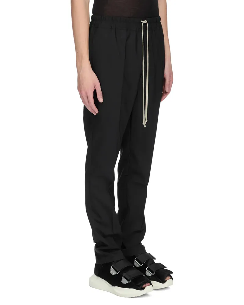 Rick Owens Drawstring Wool Trousers — Black Black