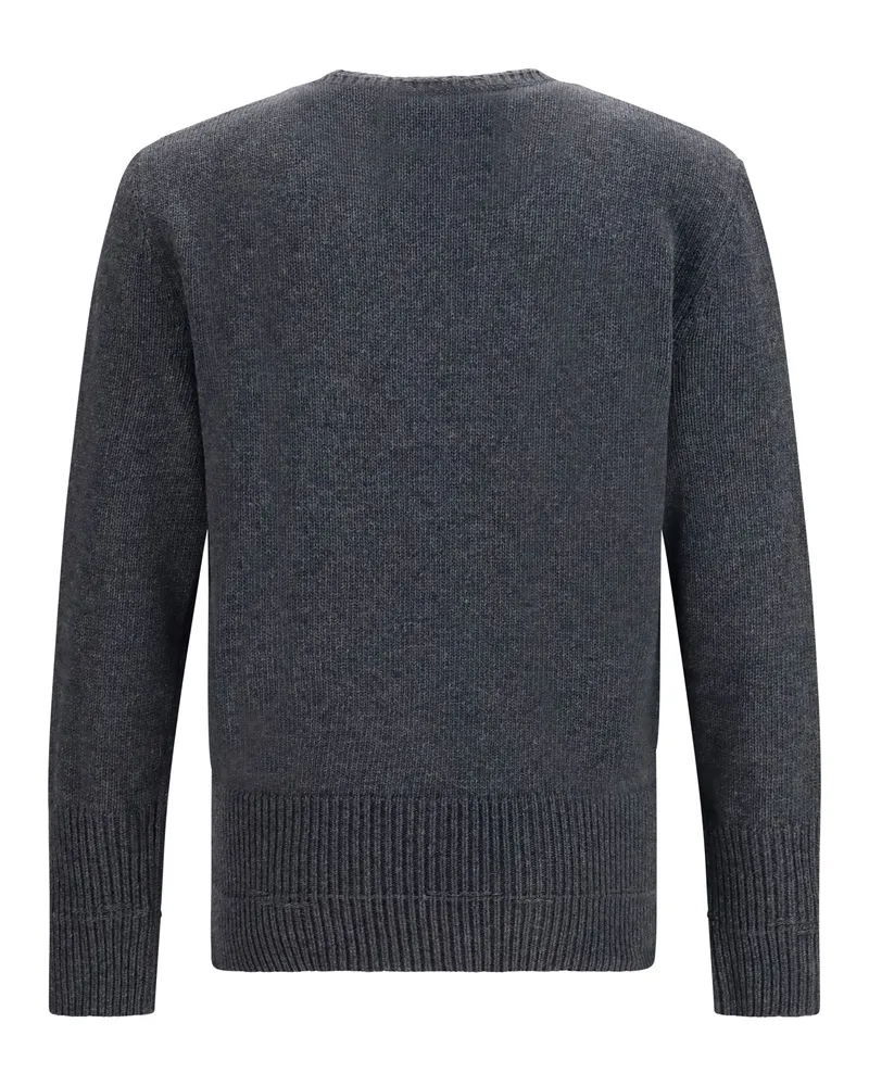 Maison Margiela Men's Wool Crewneck Sweater Dark Grey Melange (ovis Aries Gray