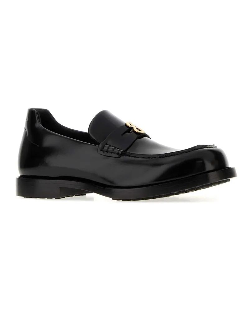 Balenciaga Black-Gold Mocassini Black/gold Loafers Black