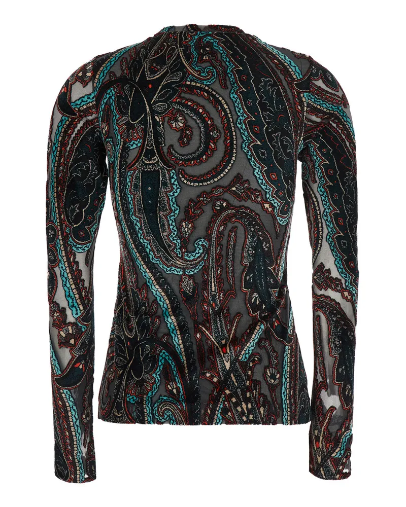 Etro Devoré Jacquard Blouse Multicolour