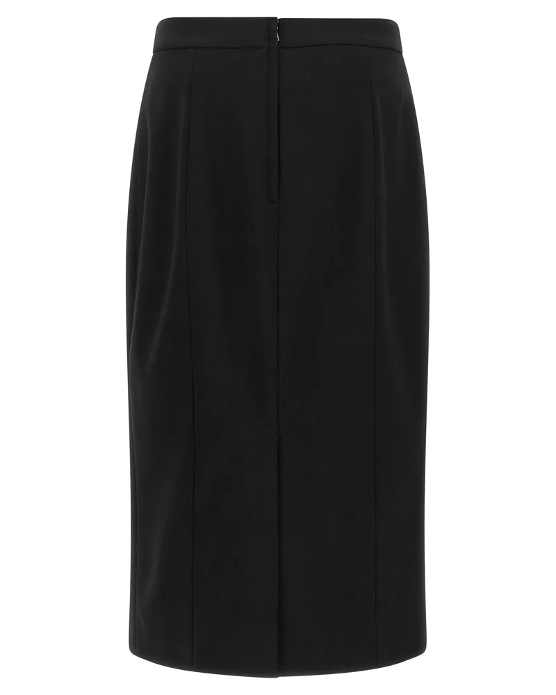 Dolce & Gabbana Stretch Wool Tailored Skirt — Black Black