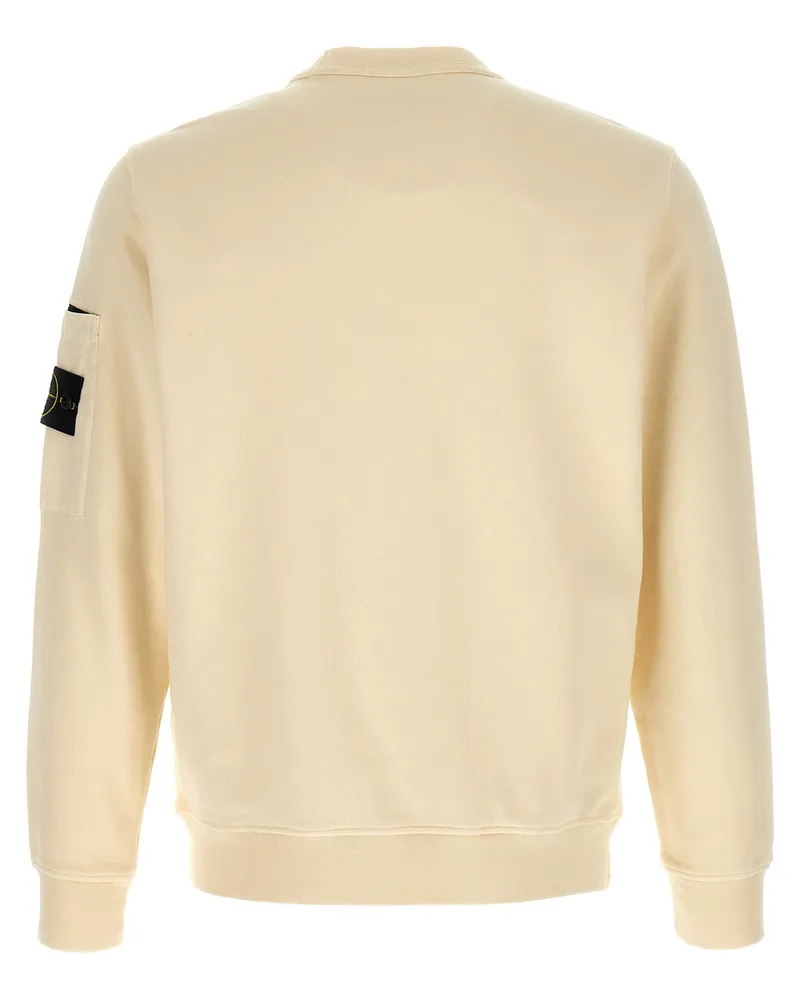 Stone Island Crew Neck Sweatshirt — Cream Cream