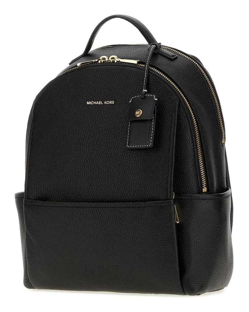 Michael Kors Women's Black Leather Medium Sable Backpack Cow Borse A Mano Black