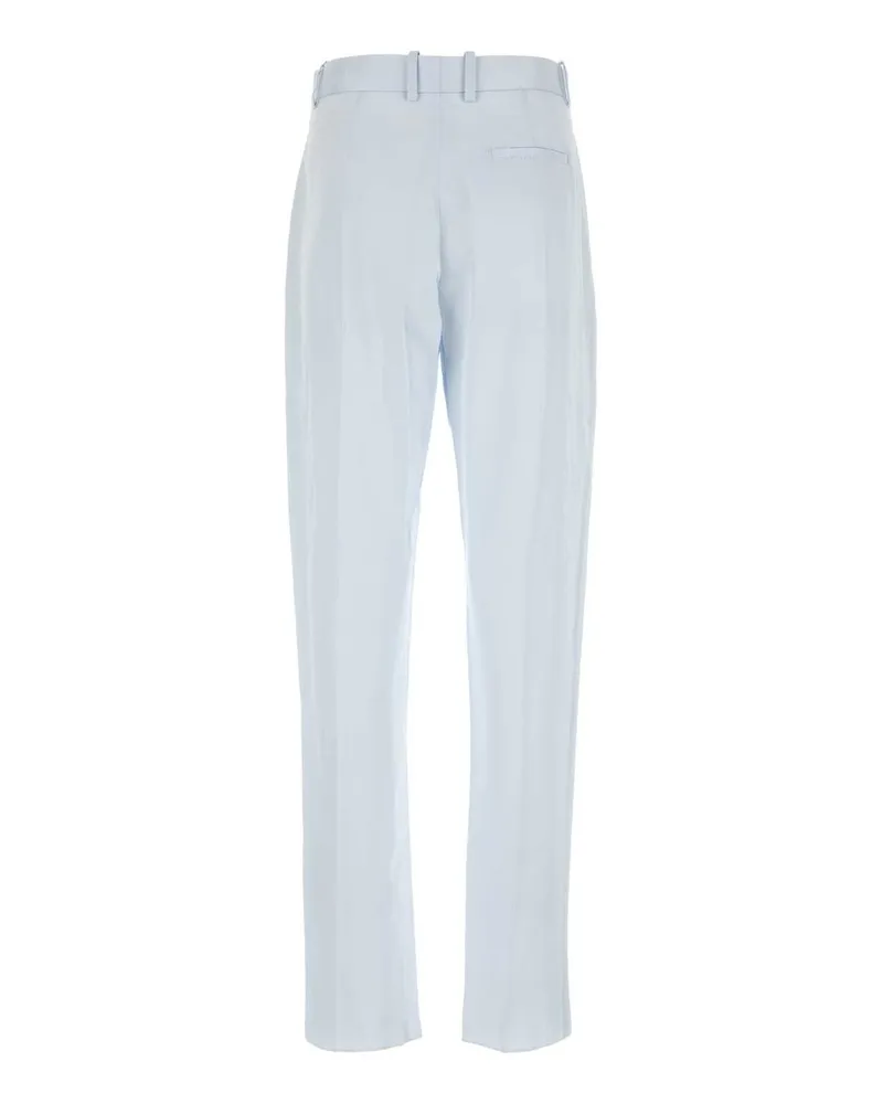 Bottega Veneta Women's Pastel Light-Blue Twill Pant Morningmist Exterior: Viscose Pantaloni Blue