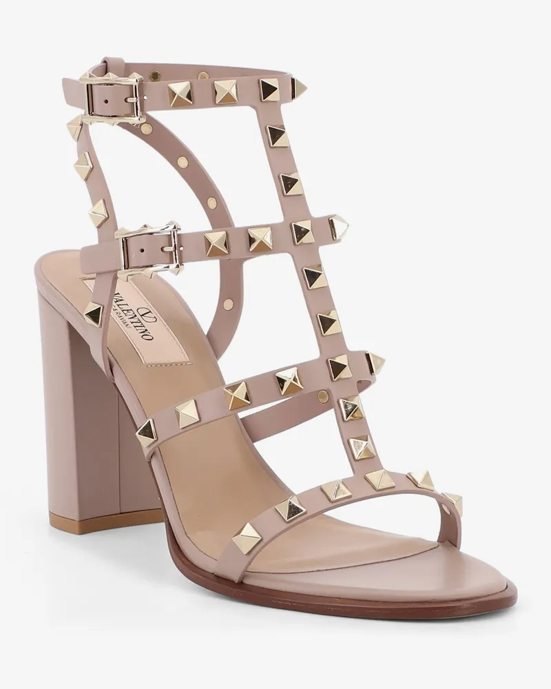 Valentino Garavani Women's Sandals Rockstud Leather Beige Beige