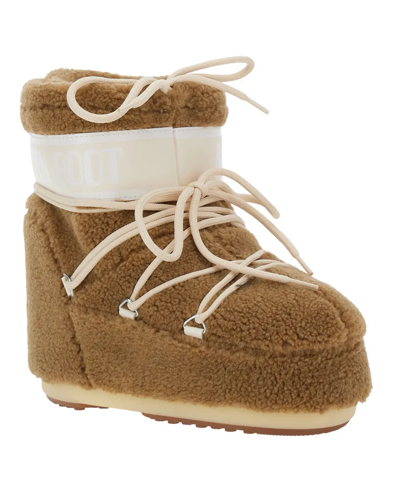 Moon Boot Women's Brown Snow Ankle Boots With Maxi Logo Acrilyc Brown