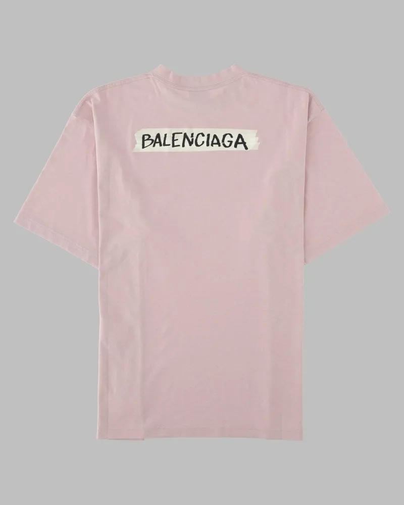 Balenciaga Logo-Embroidered T-Shirt — Pink Pink