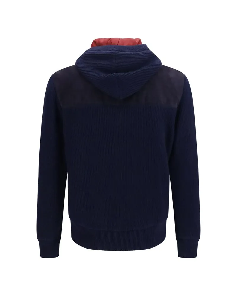 Brunello Cucinelli Men's Blue Wool Oves Aries Full-Length Jacket Clothing Blue