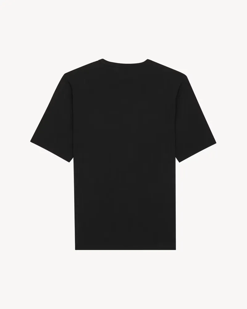 Saint Laurent Logo-Embroidered T-Shirt — Black Black