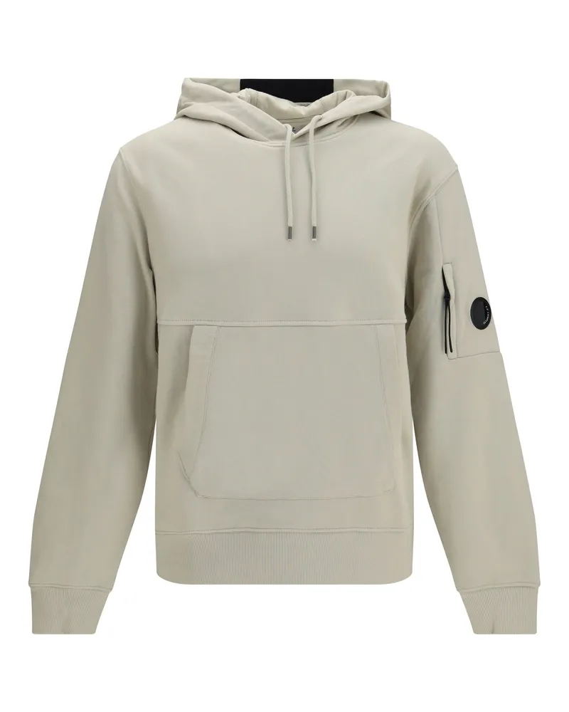 C.P. Company Diagonal-Weave Cotton Fleece Hoodie — Beige Beige