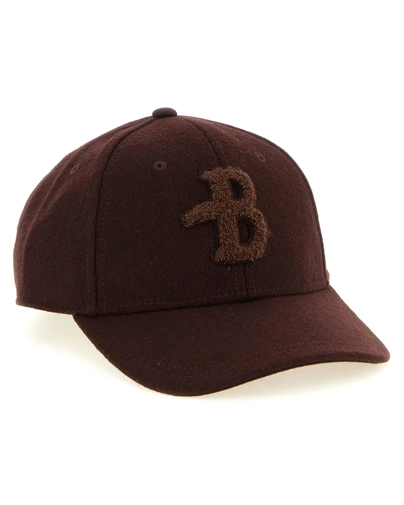 Ballantyne Monogram Bouclé Patch Baseball Cap — Burgundy Burgundy