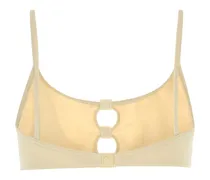 Women's Ivory Stretch Nylon Bloom Biniki Top Panama Exterior: Elastane Costumi Da Bagno Swimwear