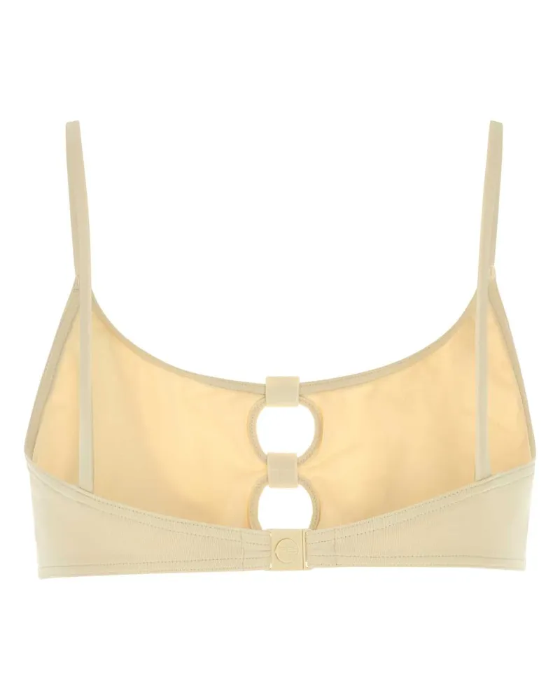 Eres Women's Ivory Stretch Nylon Bloom Biniki Top Panama Exterior: Elastane Costumi Da Bagno Swimwear Beige