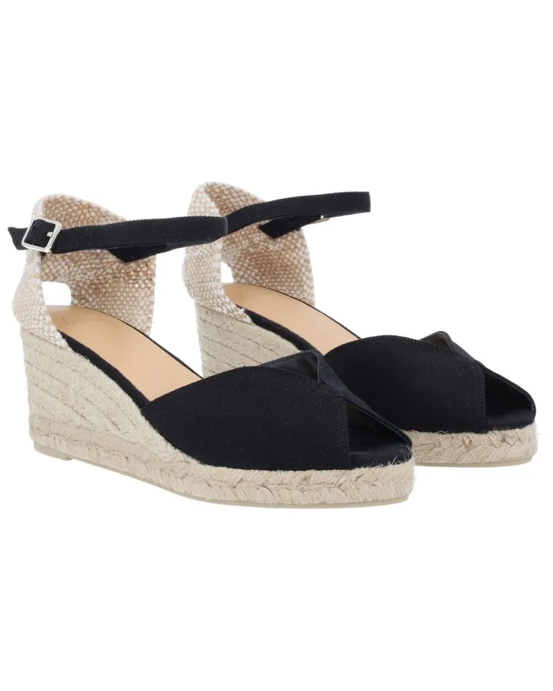 Castañer Cotton Canvas Espadrille Flat — Black Black