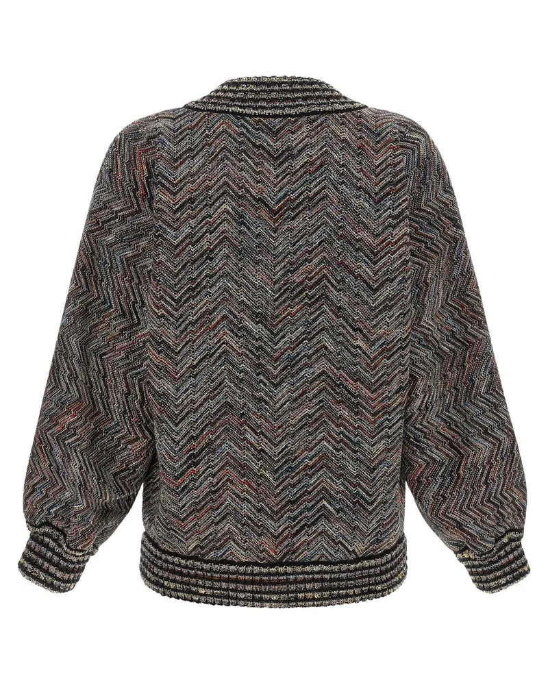 Missoni Chevron-Knit Bomber Jacket — Black Black