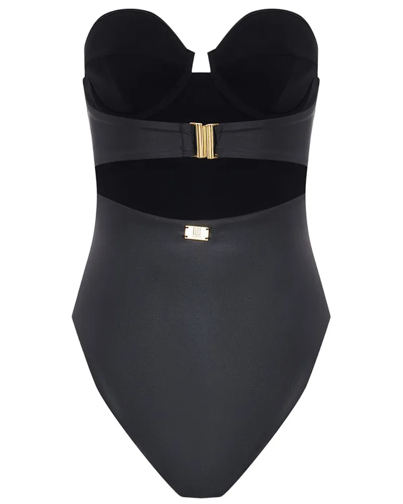 Balmain Women's Swimsuit Strapless Black Polyamide Swimwear Sea Clothing Black