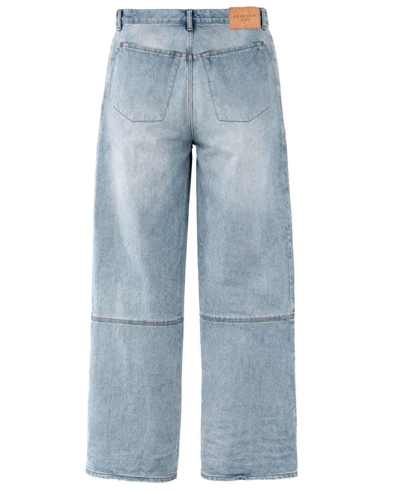 Balenciaga Baggy Cotton Jeans — Blue Blue