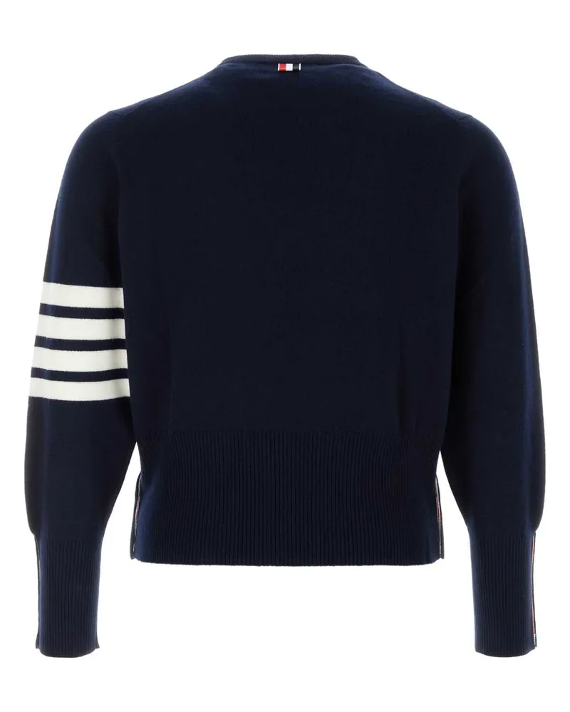 Thom Browne Men's Navy Blue Cashmere Sweater Self Maglieria Navy